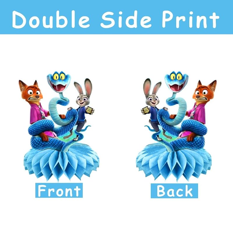 Zootopia Honeycomb Centerpieces - 8pcs Kids Party Decorations