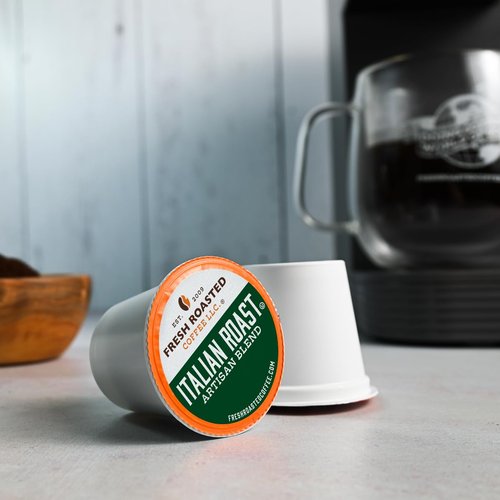 Fresh Roasted Coffee - Italian Roast Dark Blend | 96 Pods for K-Cup Brewers