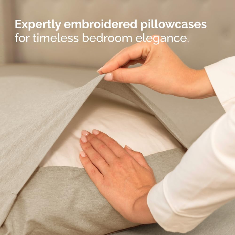 Skiennix Full XL Bed Sheet Set - Soft, Breathable & Cooling 4-Piece Luxury Bedding - Deep Pockets, Fade & Wrinkle Free in Heathered Beige