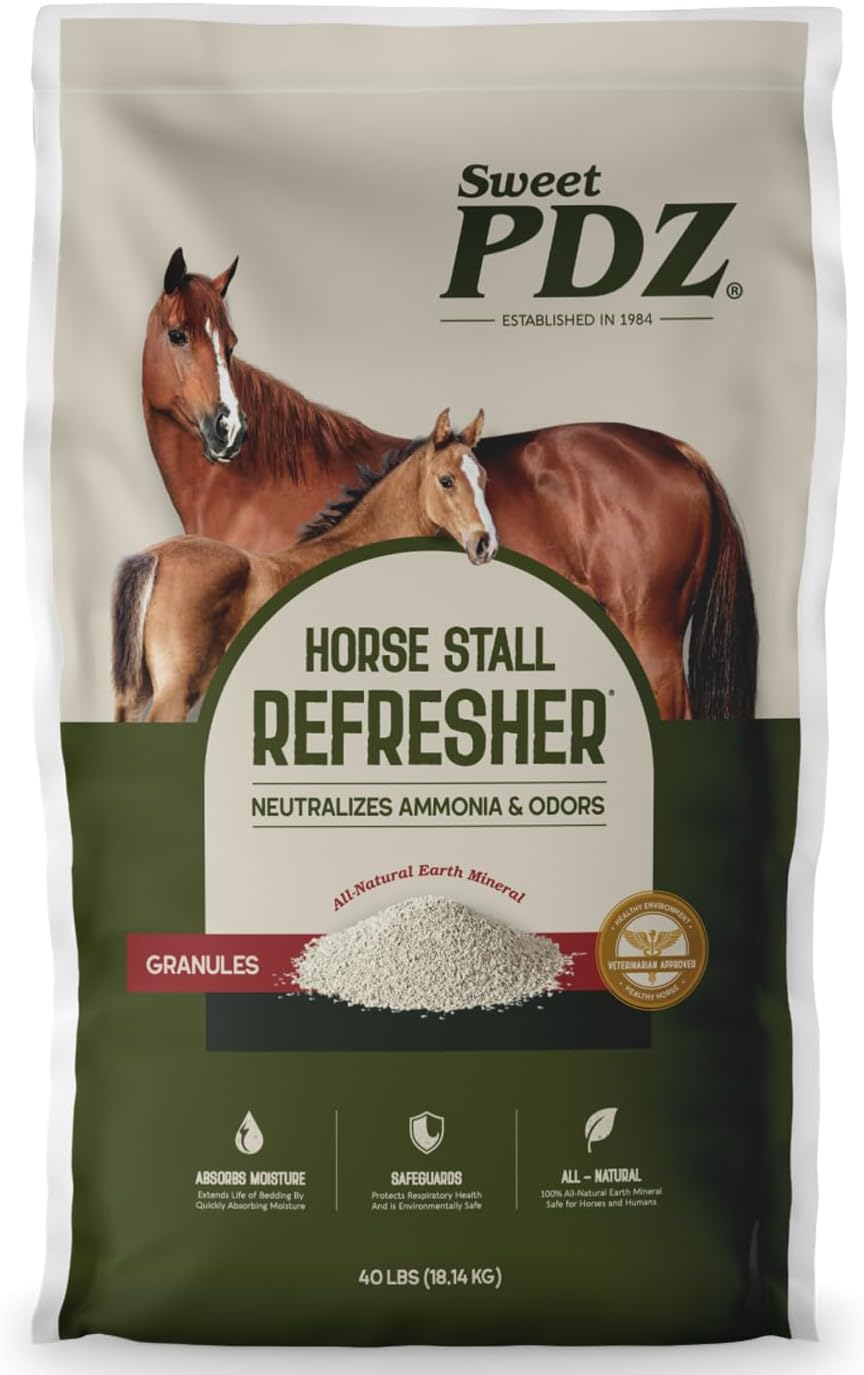 Sweet PDZ Horse Stall Refresher Granules - Odor Eliminator for Fresh Stalls | 40 lbs