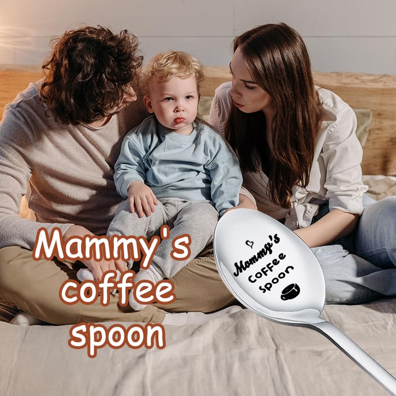 Engraved Stainless Steel Coffee Spoon for Mom - Funny Gift from Kids