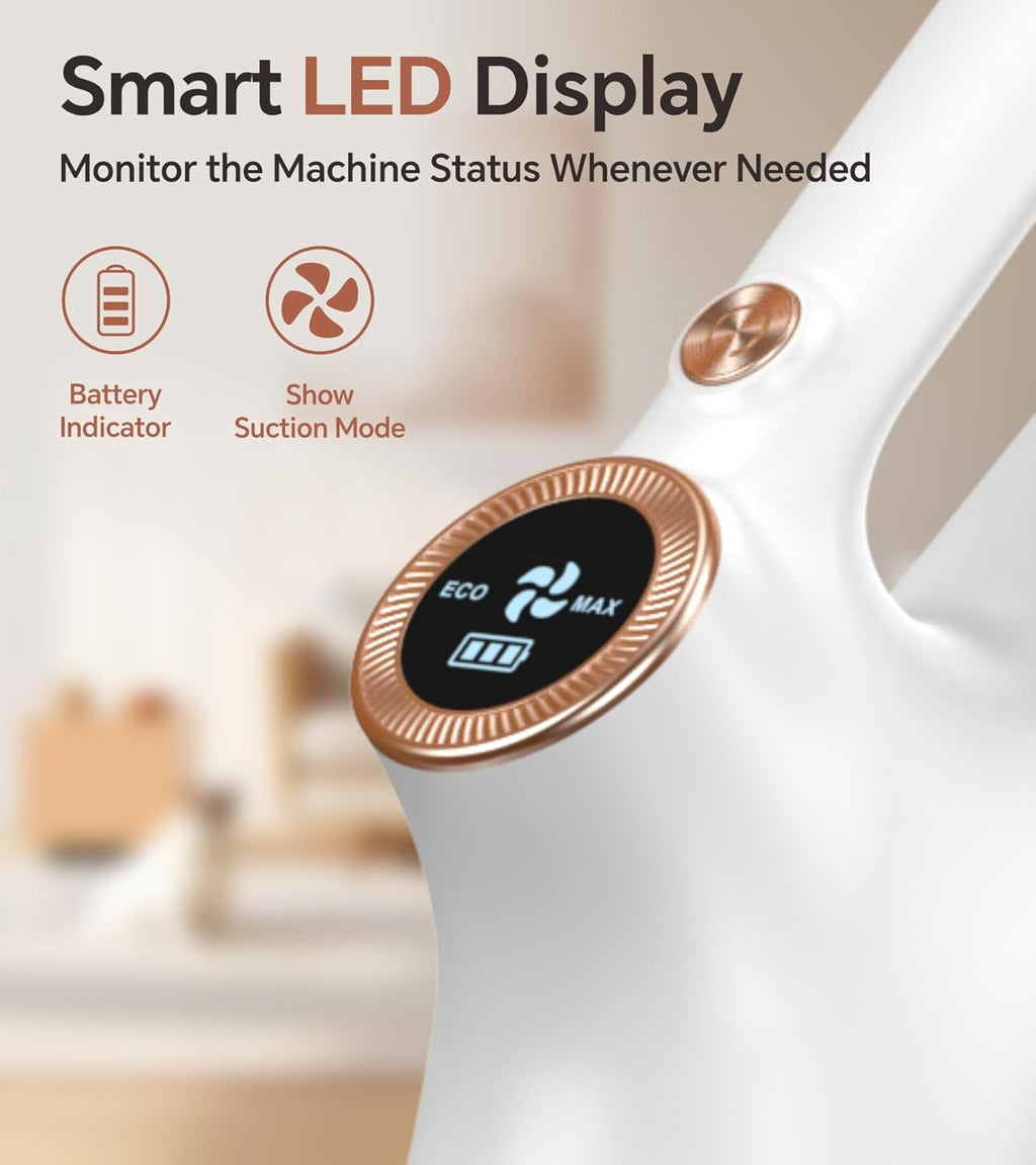 Skiennix Cordless Vacuum Cleaner - Powerful Suction & LED Display | Portable Wireless for Home & Pet Hair, White