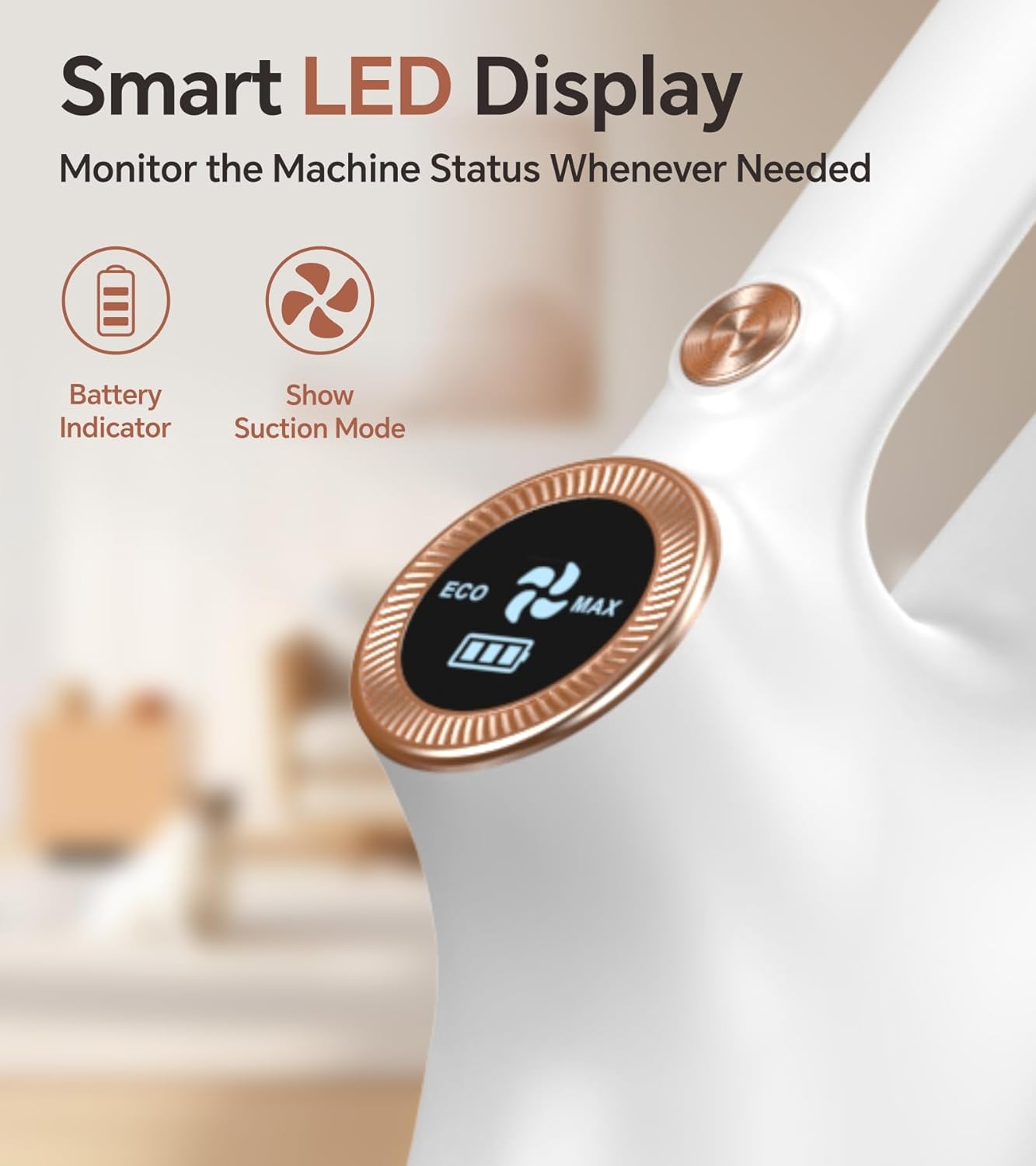 Skiennix Cordless Vacuum Cleaner - Powerful Suction & LED Display | Portable Wireless for Home & Pet Hair, White