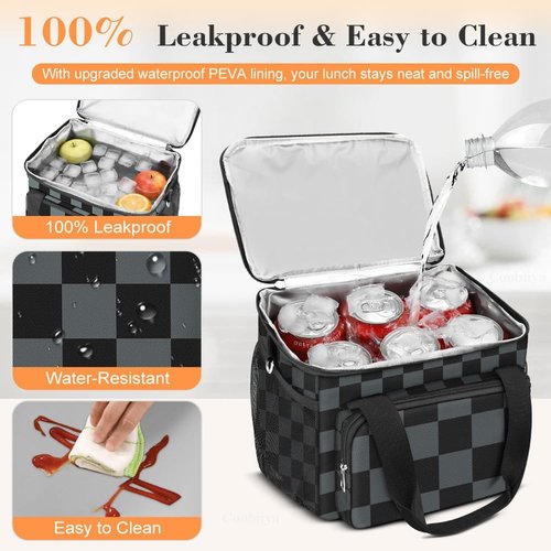 Coobiiya Insulated Lunch Bag - Leakproof Cooler for Men | Portable Soft Lunchbox for Travel & Camping