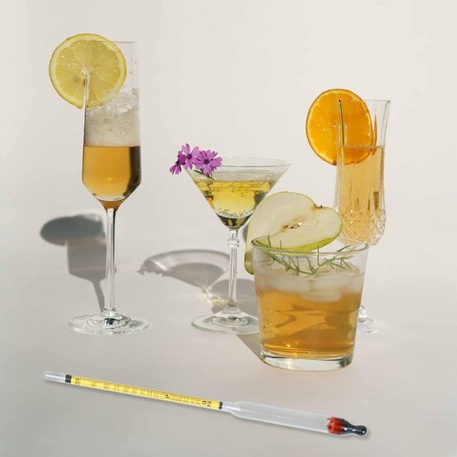 Hydrometer Alcohol Meter, Hydrometer Alcohol 0-200 Proof and Tralle Hydrometer, Alcoholmeter for Liquor/Moonshine/Proofing Distilled, Alcohol Proof Tester for Beginners and Experts Alike(2 Pcs)