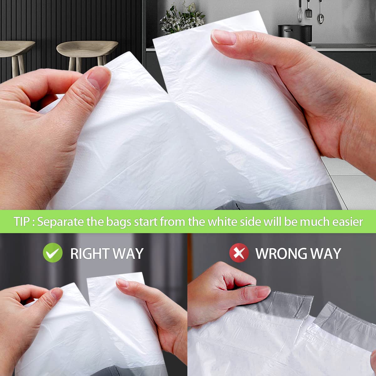 2.6 Gallon 220 Counts Strong Drawstring Trash Bags Garbage Bags by Teivio, Bathroom Bin Liners, 2,2.5,3 Gal Small Plastic Bags for home office kitchen, fit Code R 10 Liter Trash Can