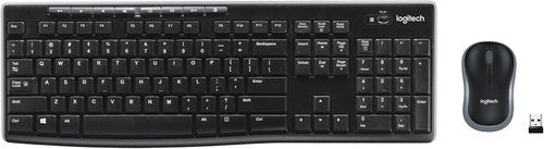 Logitech MK270 Wireless Keyboard and Mouse Combo - Compact Design, 2.4 GHz, 8 Multimedia Keys, Black