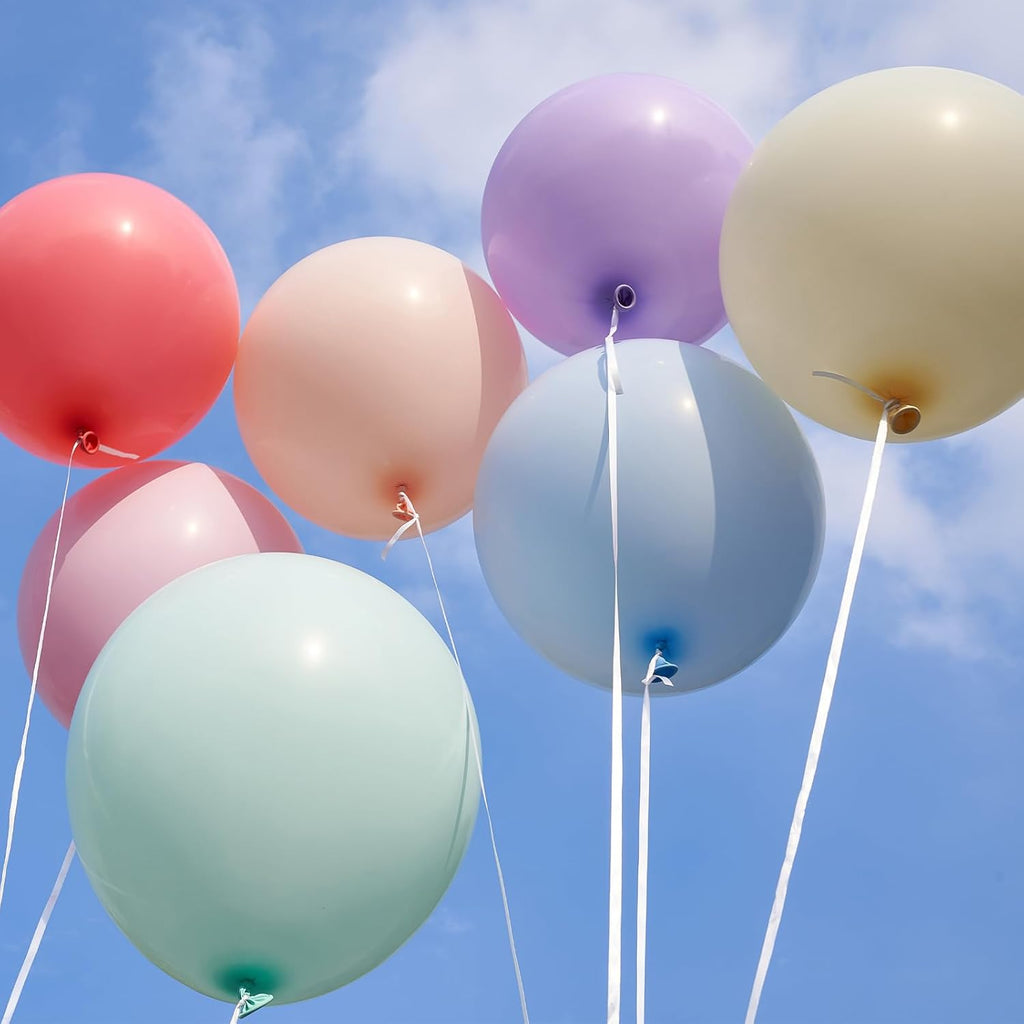 PartyWoo Pastel Rainbow Balloons - 20pcs 18 Inch Latex for Baby Showers, Gender Reveals & Celebrations