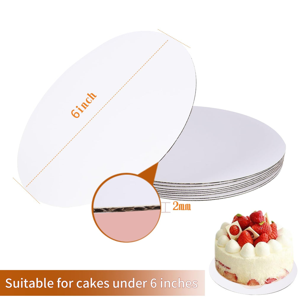 PFAMKEER 40 Packs Cake Boards 6 inch round， White Cake Rounds，White Cake Circles Rounds Base Food-Grade for displaying cakes,bread, desserts, HBBZ001