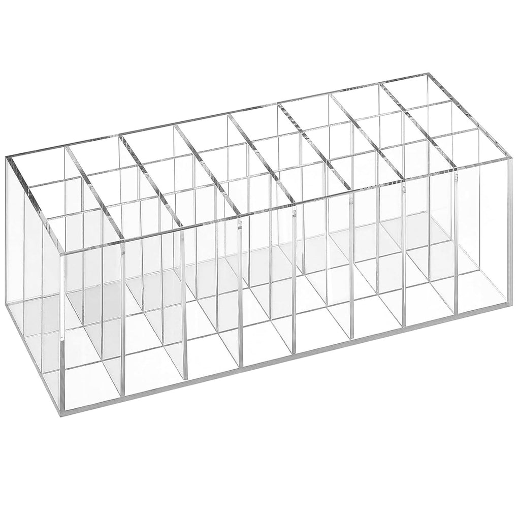 Dmopipp Lipstick Organizer 24 Slot Lipstick Holder Display Rack Small Clear Plastic Compact Lip Gloss Perfume Sample Mascara Holder
