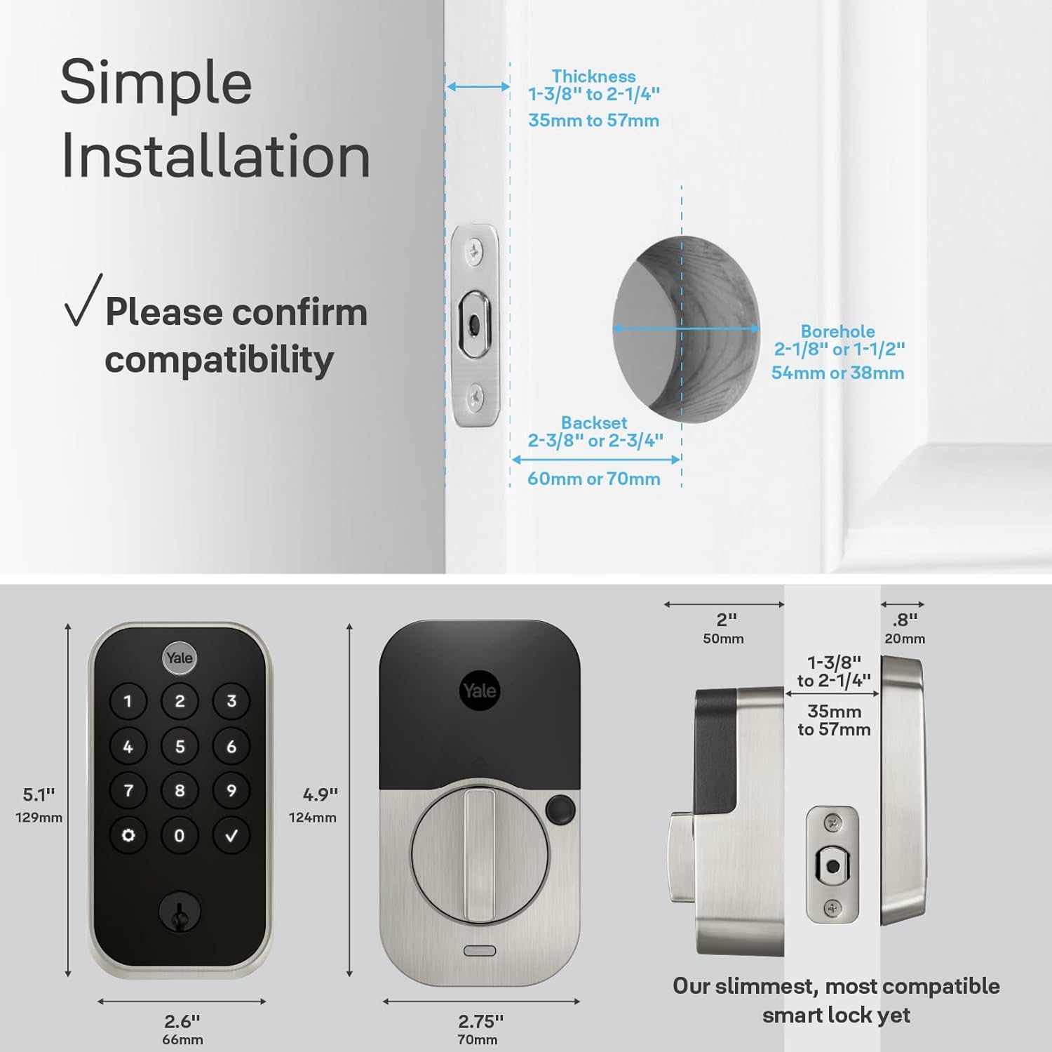 Yale Security Assure Lock 2 - Black Suede Smart Deadbolt with Wi-Fi Keypad & Fingerprint Scanner | YRD410-F-WF1-BSP