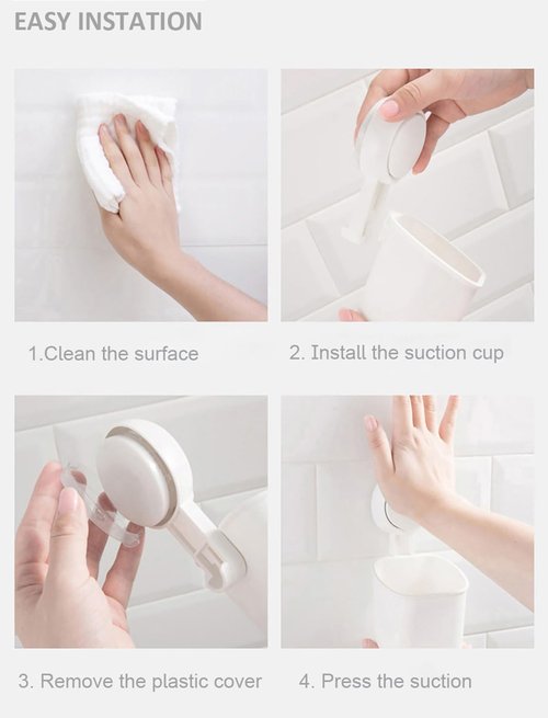 Suction Cup Organizer, Kitchen Tableware Holder, Toothbrush Holder, Durability, Removable, Waterproof