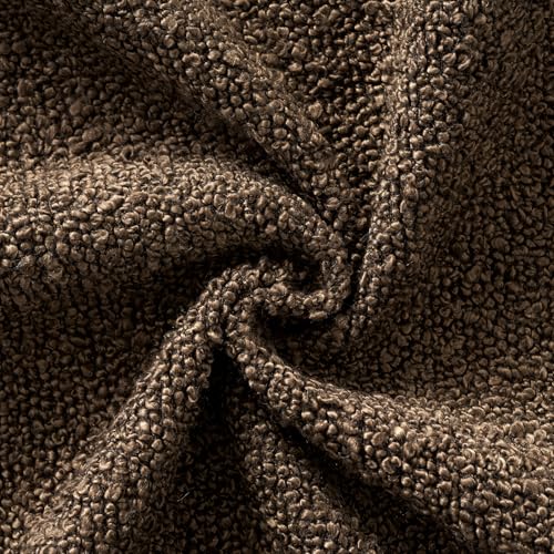 Woaboy 18x18 Inch Boucle Throw Pillow Covers, Chocolate Brown (Pack of 2)