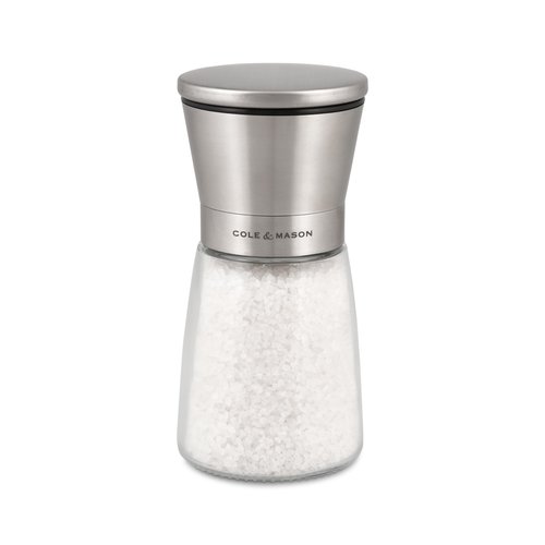 Cole & Mason Sunderland 5.5" Salt Mill Set for Sea Salt - Aesthetic Salt Mills - Kitchen & Home Essentials - Refillable Salt Mill Grinder - Acrylic Spice Mills
