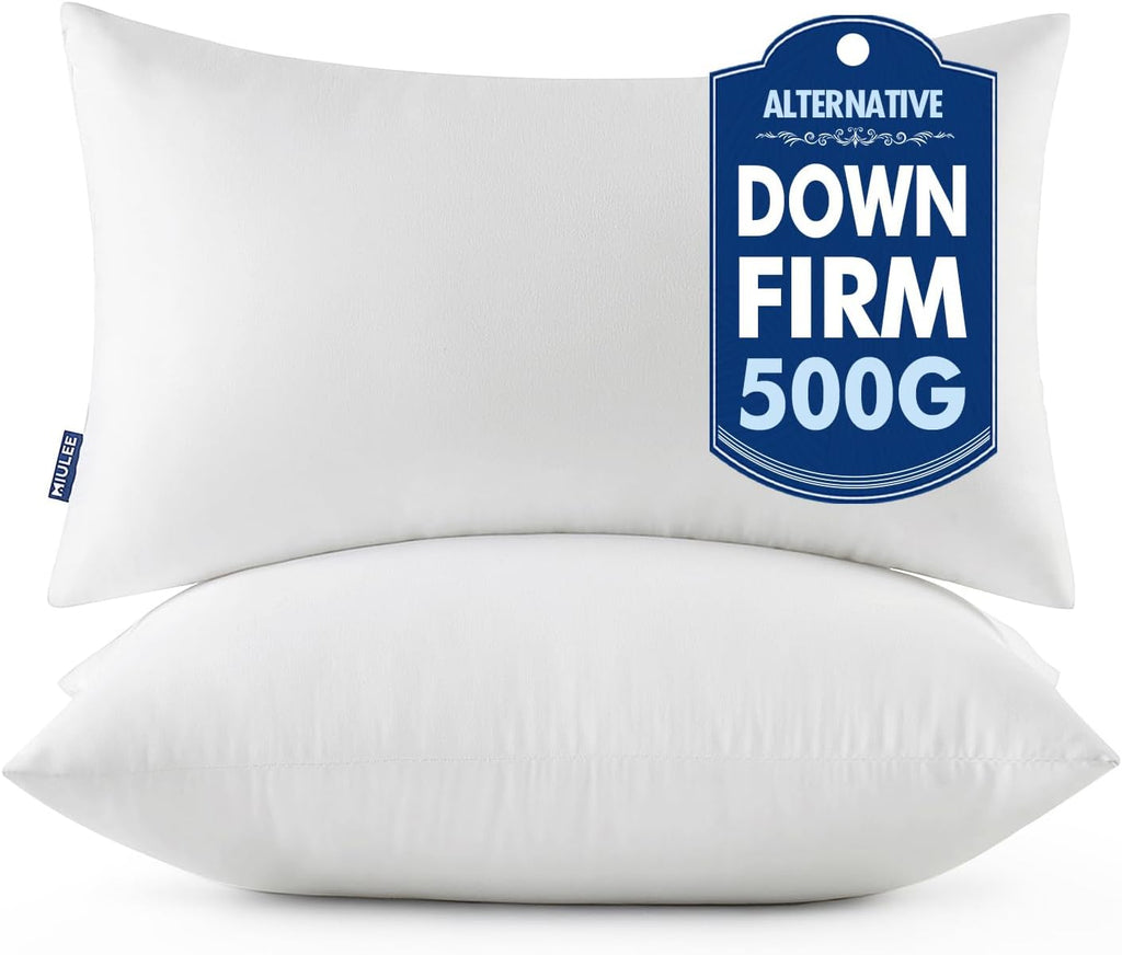 MIULEE Throw Pillow Inserts - Pack of 2, 16x24 Inch, 100% Virgin Fiber Filling for Bed & Couch