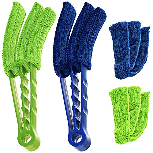 SENHAI Microfiber Duster Set for Window Blinds & Vents - 2 Extra Sleeves