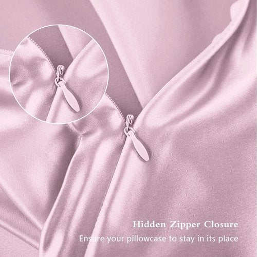 **Skiennix Mulberry Silk Pillowcase - Anti-Acne Cooling Sleep Cover | Standard Size, Light Pink**