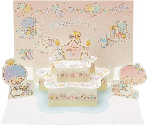 Sanrio BD43-0 L 343 Birthday Card, Little Twin Stars Birthday Cake