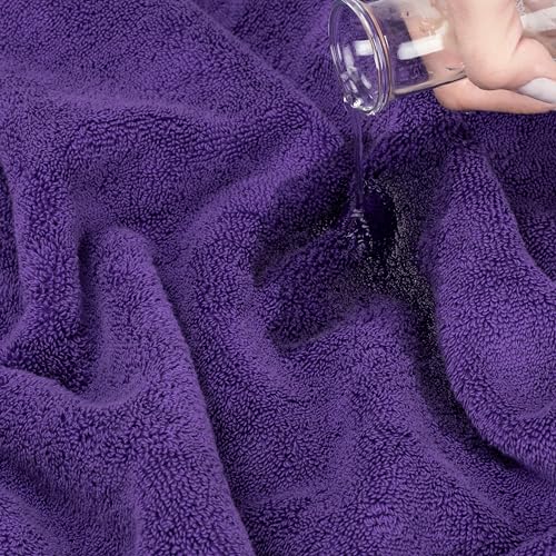 American Soft Linen Salem Purple Washcloth Set 4 Pack 13x13 Inch 600 GSM Cotton