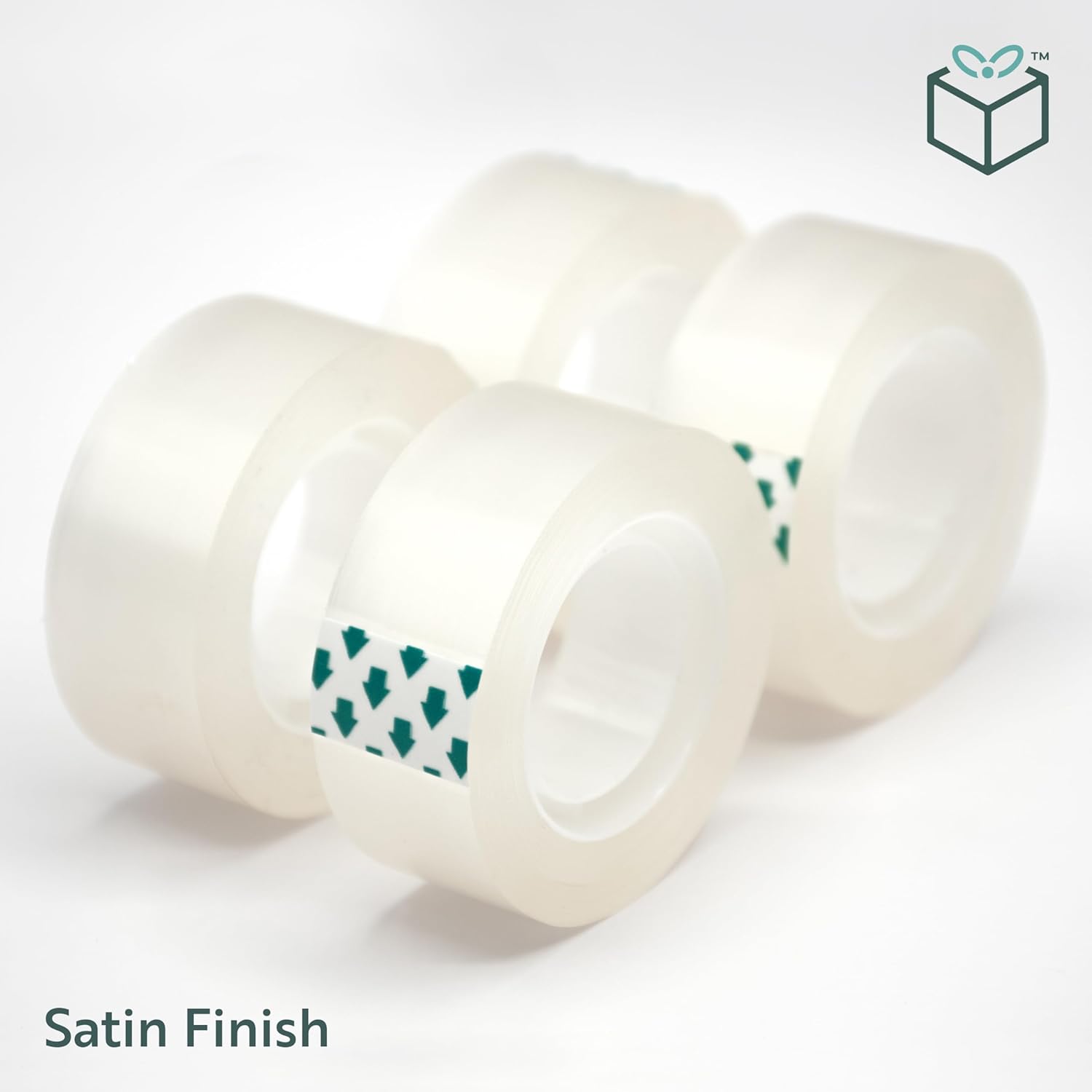 Wrap Buddies Adhesive Tape Rolls - Clear Satin Finish Refills for Crafting & Wrapping - 4 Pack