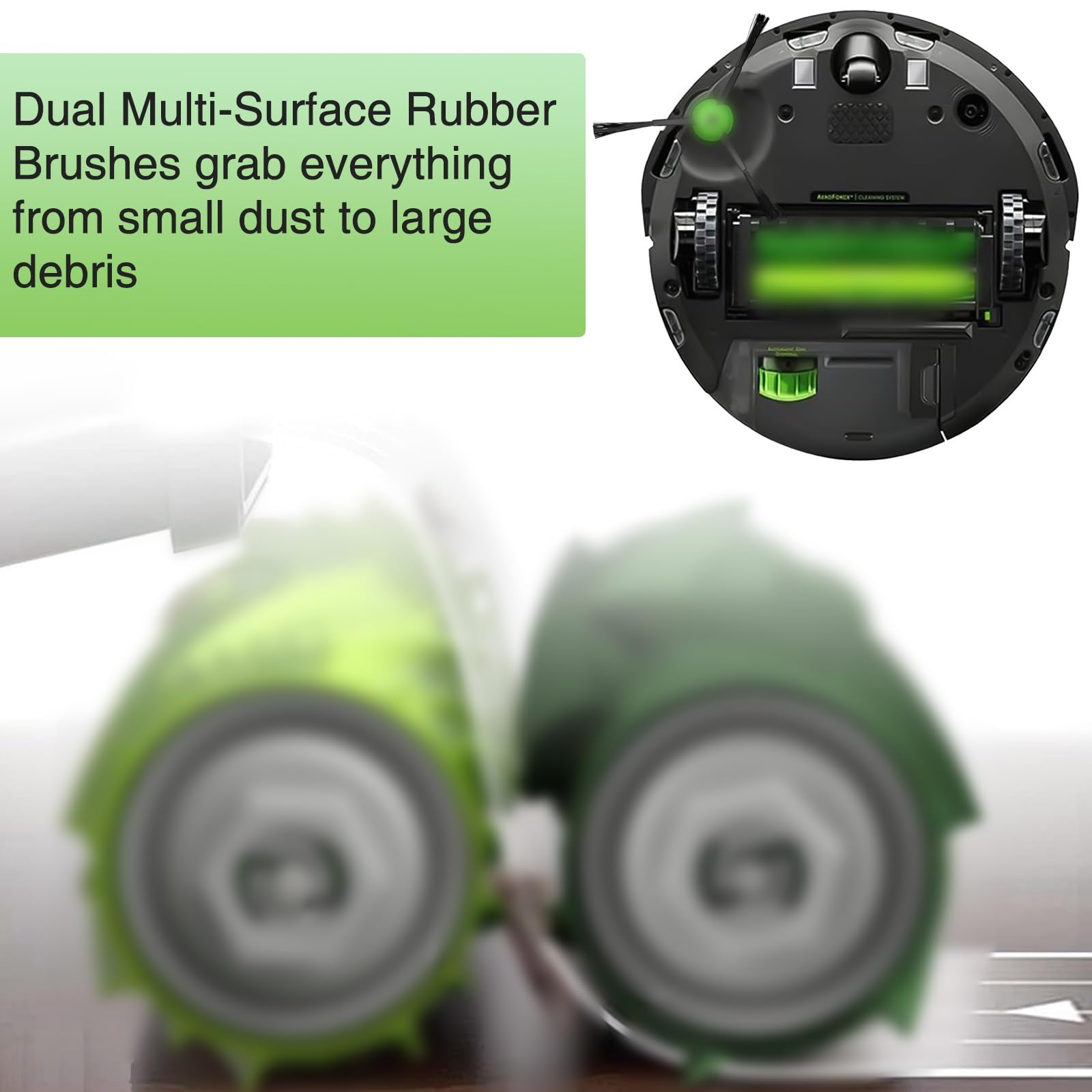 Replacement Parts for iRobot E, I & J Series, Combo i5, j5 Robot Vacuum Accessories Kit Include: 2 Set of Multi-Surface Rubber Brushes + 8 HEPA Filters + 8 Edge-Sweeping Brushes