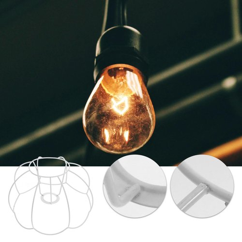 Ciieeo Vintage Pumpkin Lantern Holder Wire Lampshade Frame for DIY Table Lamp Retro French Metal Lamp Shade Bracket 9.84X9.84X6.18 Inch Lighting Accessory
