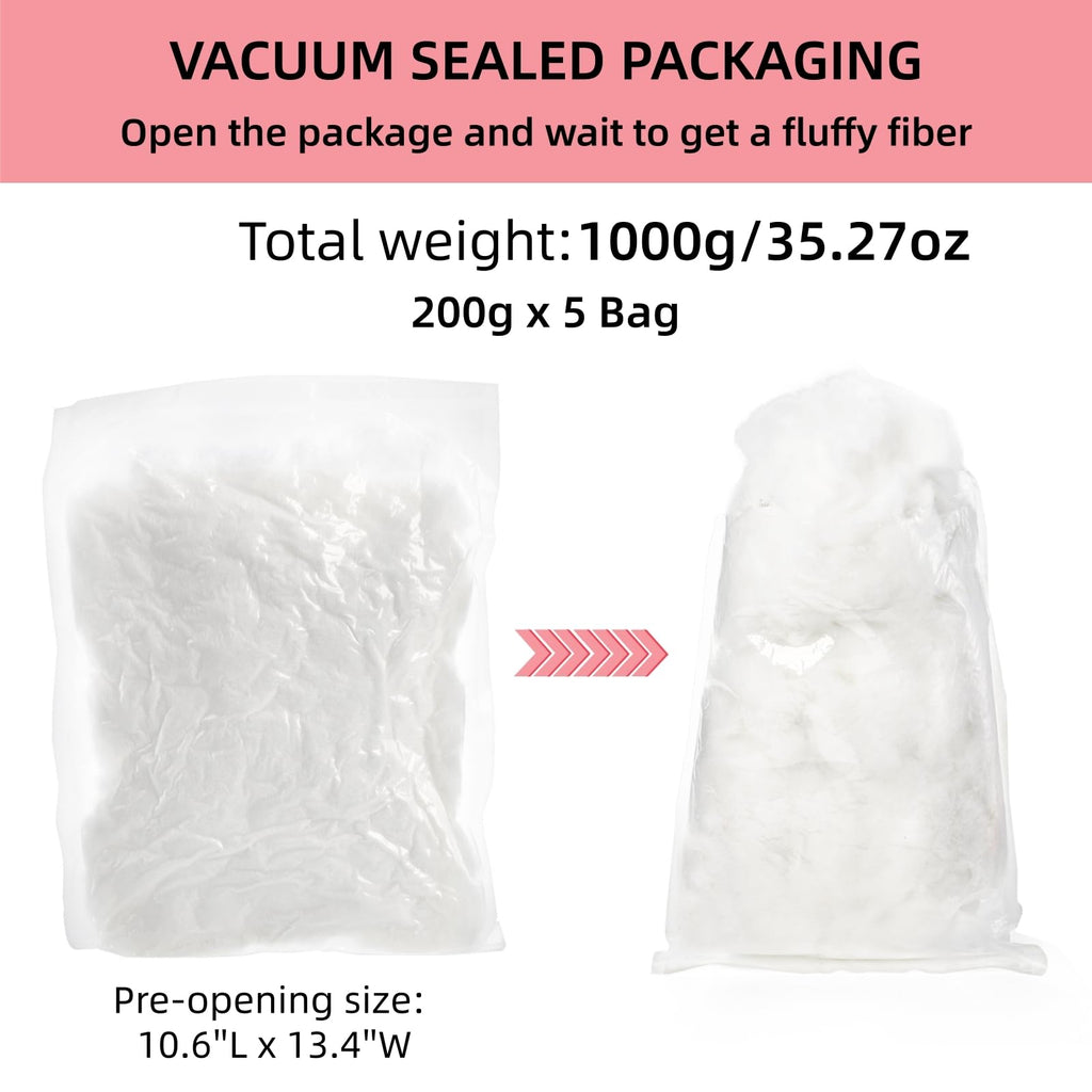 Cididu 1000g Fake Snow Clouds Decorations, 35.27 oz Fluffy Artificial Fiber Fill, White Soft Indoor Home Decor for Village Display, DIY Winter Crafts, Christmas Tree Safe and Reusable