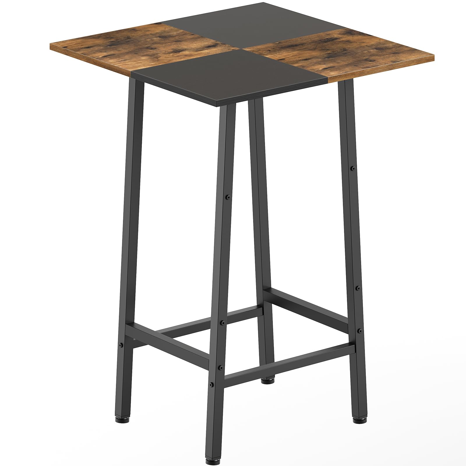 YATINEY Bar Table, Kitchen Dining Table, Bar Counter Height Table, Pub Color Matching Breakfast Table, for Dining Room, Tavern, Coffee Corner, Party, Rustic Brown and Black BT02BR