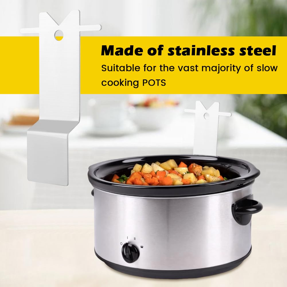 XuYelora Croc-k Pot Lid Holder, Universal Stainless Steel Slow Cooker Lid Stand for Most Brands, Space Saving Crockpo-t Stand for Clean Kitchen(COLOR:Silver)