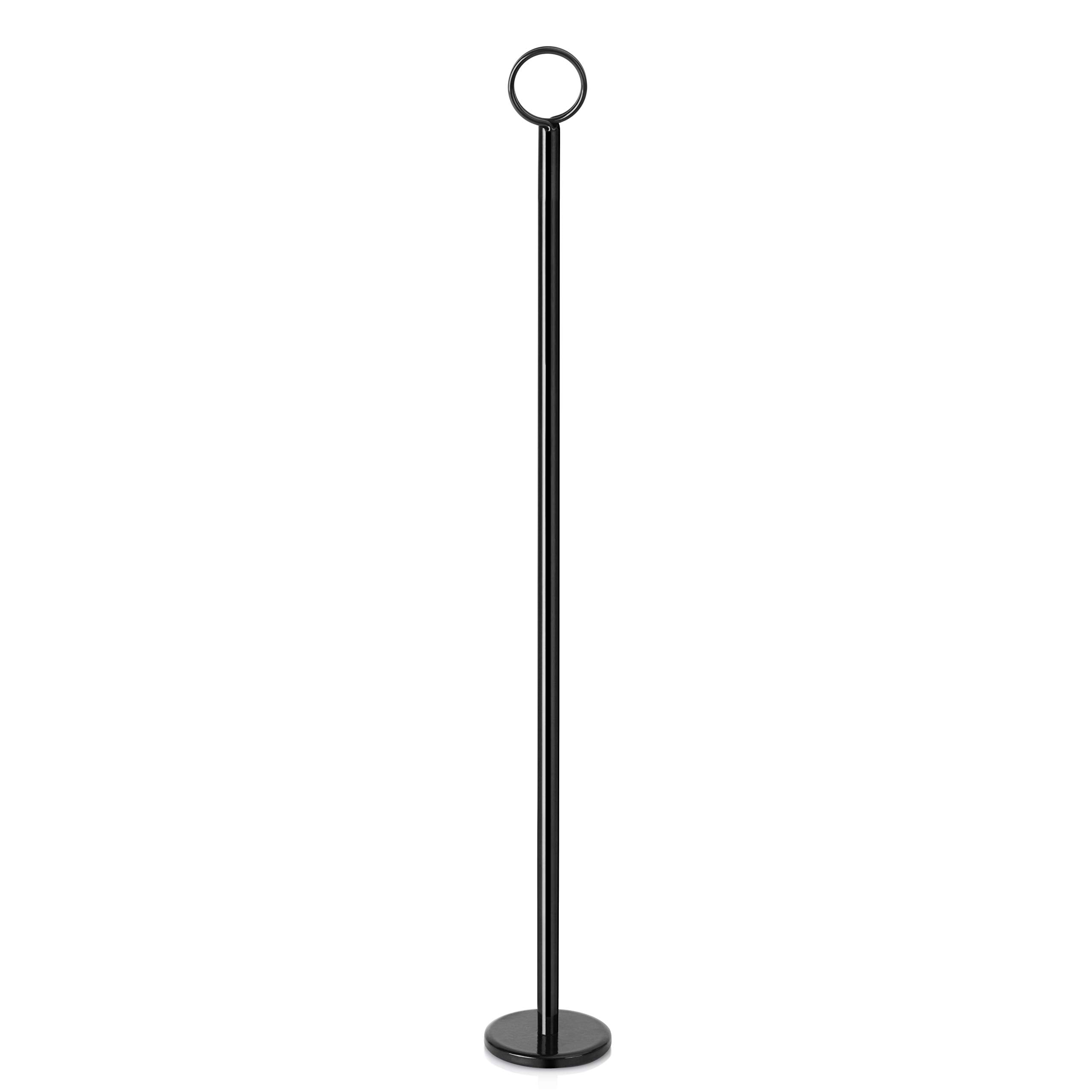 New Star Foodservice Ring-Clip Table Number Holder / Place Card Stand, 18 Inch, Black Finish, Set of 12