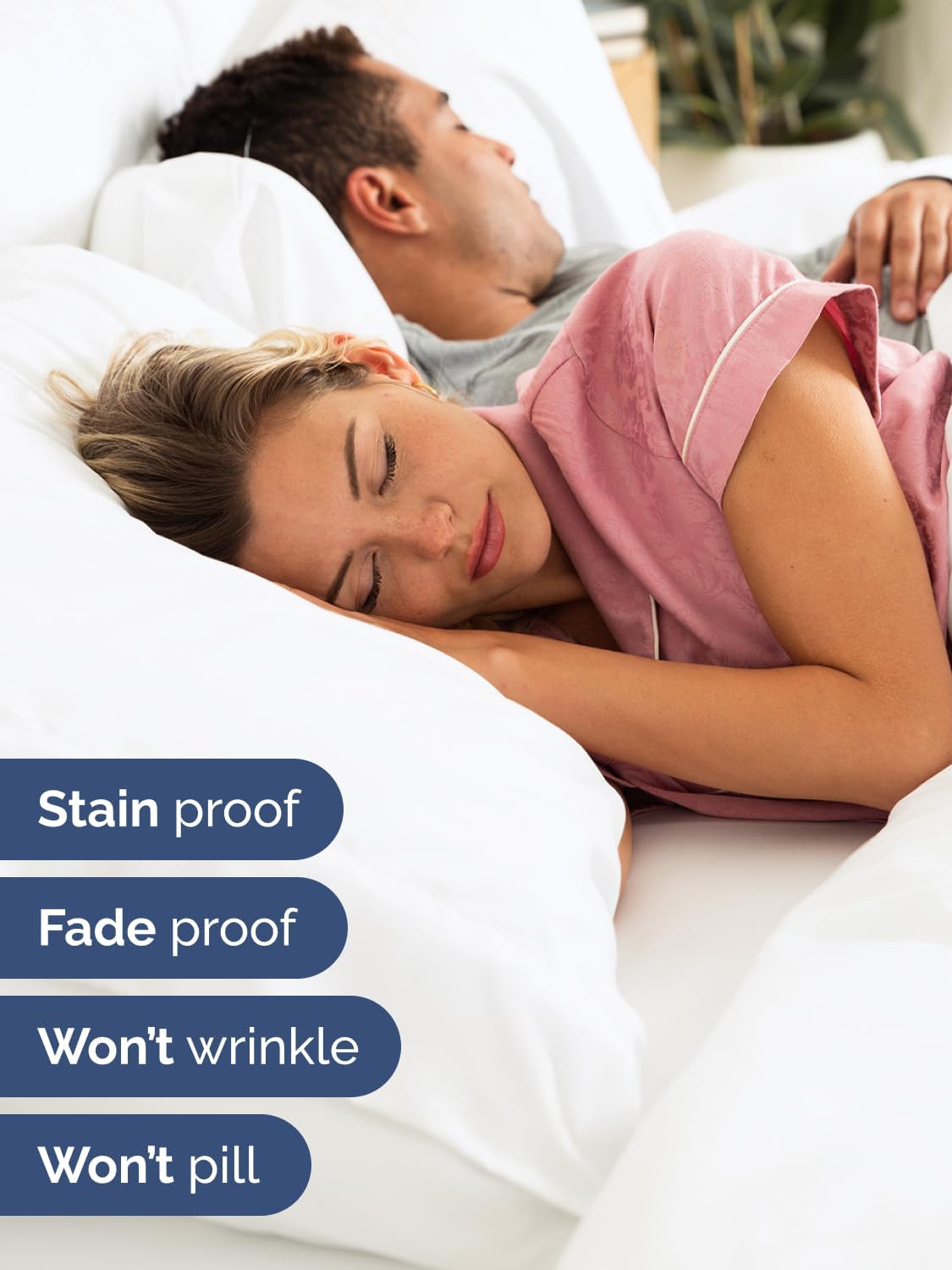 Skiennix Extra Deep Queen Sheet Set - 6 Piece Breathable Cooling Bedding - Soft, Wrinkle-Free White