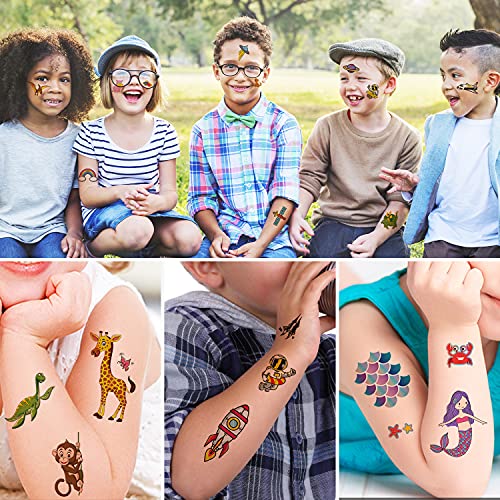 Zayvor Kids Temporary Tattoos - 250+ Waterproof Designs & Party Favors