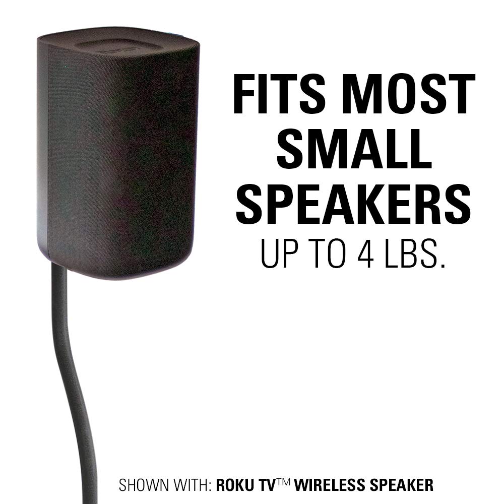 SANUS Height Adjustable Speaker Stands for Home Theater - Durable Design w/Tear Drop Base Fits Speakers up to 4lbs - 13" of Tool-Free Height Adjustment - Easy DIY Assembly
