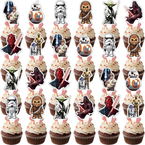 25PCS Star Wars Cake Toppers & Cupcake Decorations for Parties