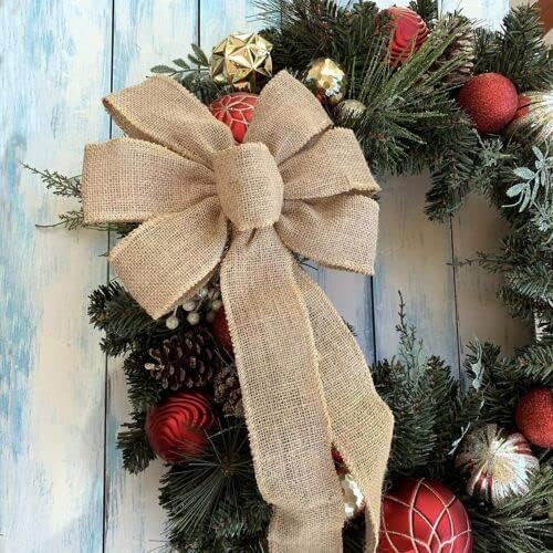 Rocky Mountain Good Burlap Bow - Hand-Tied Wired Design (12” x 18”, Pack of 3) | Perfect for Wreaths, Weddings, Crafts, and Holiday Decor