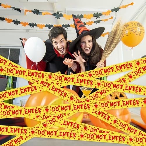 Halloween Caution Tape - 3in x 82ft Durable Party Decoration