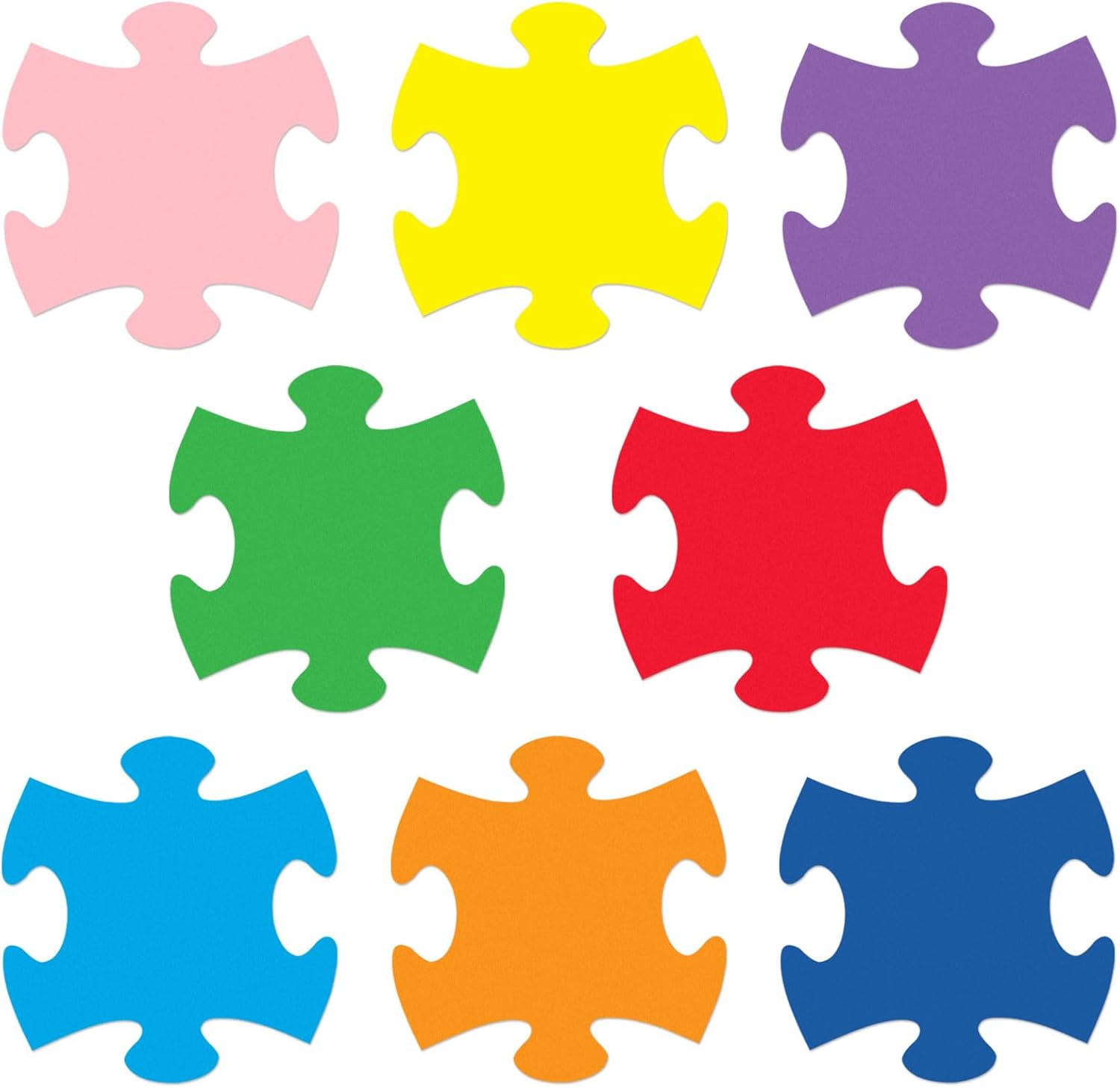 MixTeach 200 Pcs Puzzle Pieces - Die Cut Paper Accents for Classroom Decor & Party Supplies