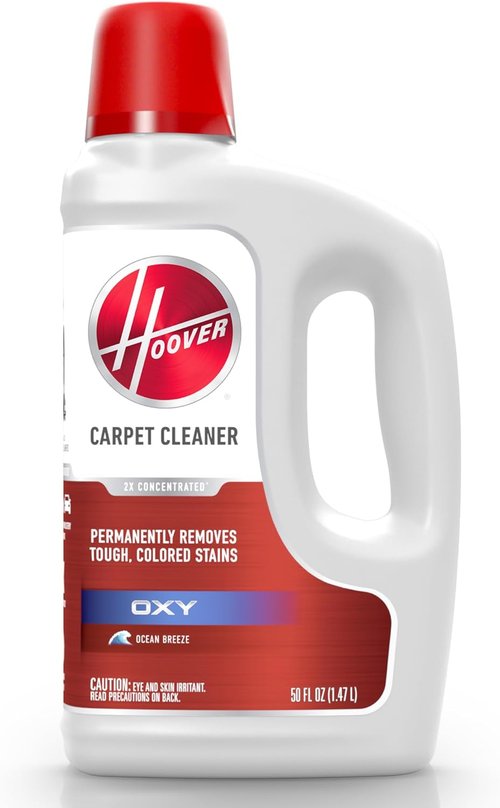 Hoover Oxy Carpet Cleaner Solution - Deep Cleaning Shampoo | 50 oz. Ocean Breeze Scent, Removes Tough Stains