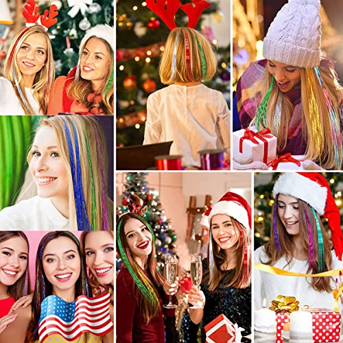 Tracy Green Hair Tinsel 47 Inch 800 Strands with Tools and Beads