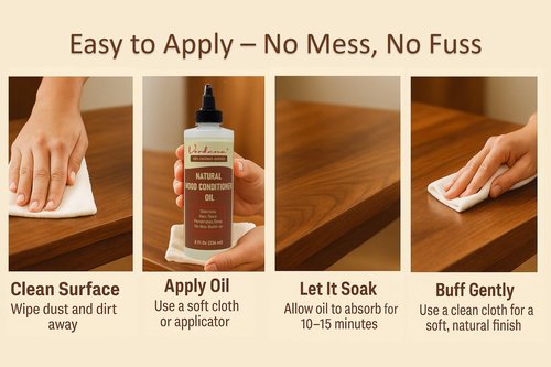 Verdana Natural Wood Conditioner Oil – 8 Fl Oz – Plant-Based, Odorless Furniture Conditioner for Wood Tables, Cabinets, Dressers & Antiques – Nourish, Polish & Protect – Non-Toxic Conditioning Oil