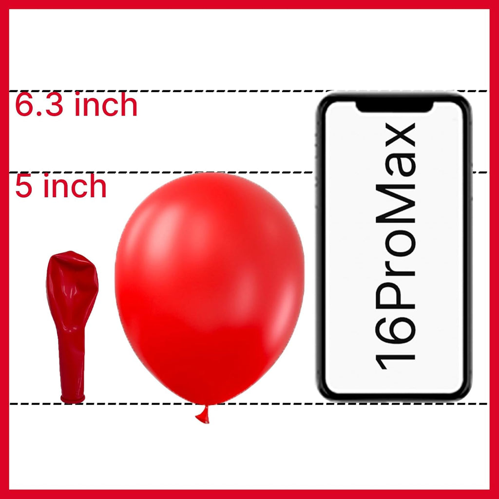 PartyWoo Red Balloons - 50 Pcs Mini Matte Red Latex Balloons for All Occasions | 5 Inch Size