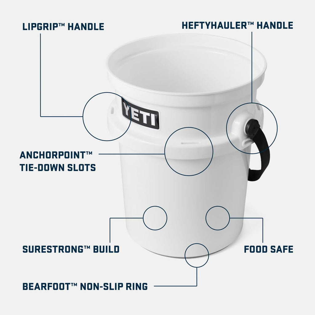 YETI Loadout 5-Gallon Bucket - Impact Resistant Utility Bucket for Fishing & Outdoor Use
