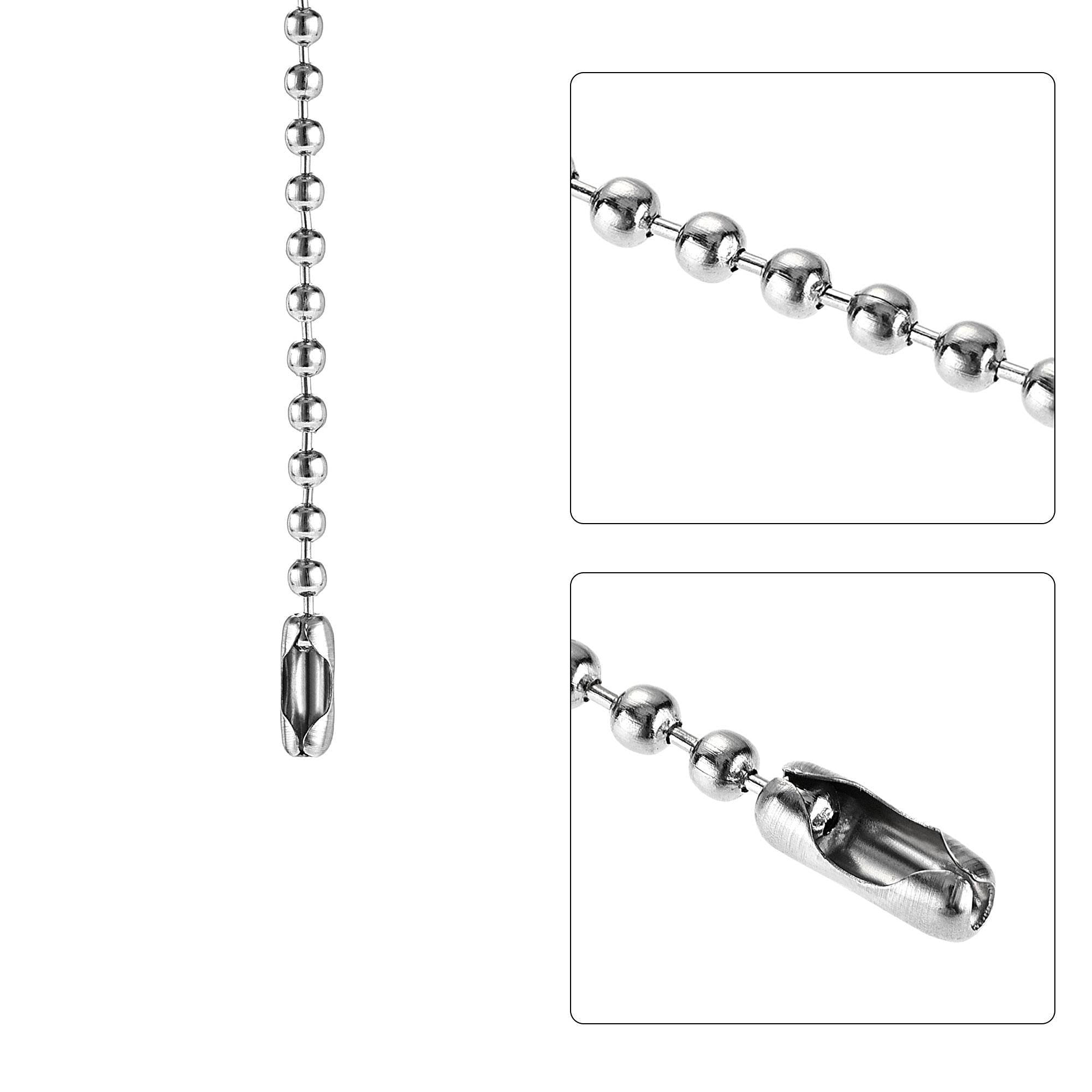 uxcell 20 Inch Ceiling Fan Pull Chain, Decorative Crystal Fan Pull Chain Ornament Extension, 3mm Diameter Beaded Diamond Pendant, Clear 2Pcs