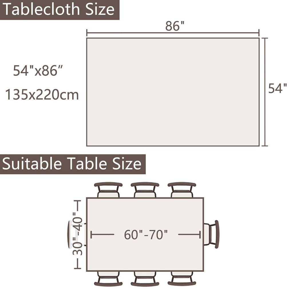 SIELUNO Rectangle Table Cloth Cotton Linen Waterproof Embroidery Tablecloth Rustic Farmhouse Style for Indoor Outdoor Dinning Tabletop Decoration-Grey Macarons-54 x86
