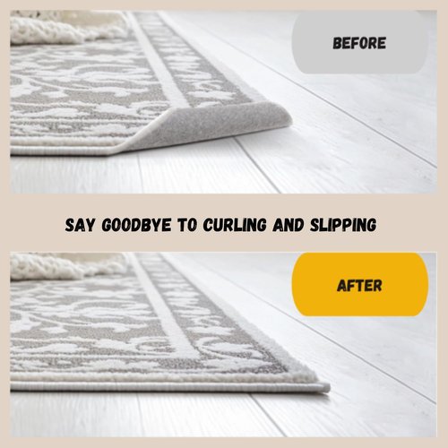 Gripper | 16-Pack Double-Sided Anti-Slip Rug Tape for Hardwood Floors & Tiles - Prevents Sliding & Curling