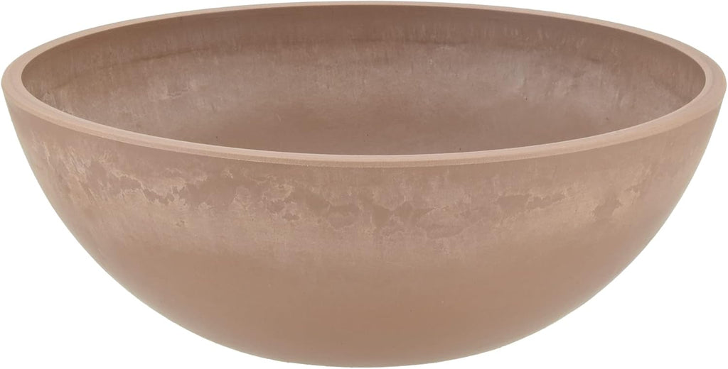 PSW Pot Collection | M30TP 12-Inch Low Bowl Planter - Drillable, Shallow Design for Succulents & Herbs, Taupe