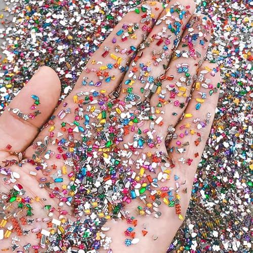 1440Pcs 3D Flat Back Nail Charms Resin Rhinestones Butterfly Star Flower