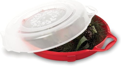 HOMZ 24-Inch Holiday Wreath Storage Box - Durable, Weather-Resistant Design for Easy Organization