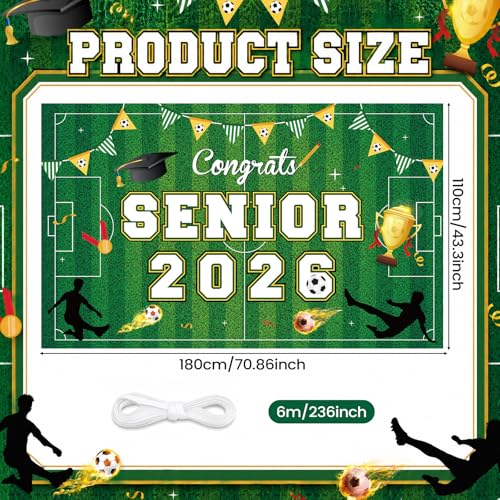 Soccer Graduation Banner | Class of 2026 Decor | 71x43in