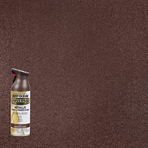 Rust-Oleum Universal Metallic Spray Paint, Flat Burnished Amber, 11 oz (4 Pack)